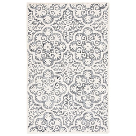 Safavieh 3 x 5 ft. Metro Contemporary Rectangle Area Rug Black & Ivory MET859Z-3